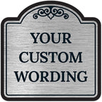 Custom Decorative Sign, Personalized Metal Sign for Business, Driveway, Home, Airbnb, Office Door Plaque, Brushed Nickel Sign, 24x24 Inches, ACM, Fade Resistant, Made in USA by Sigo Signs