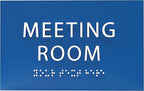 ADA CENTRAL SIGNS - 6" X4" Meeting Room Sign - ADA Compliant Tactile Graphics Grade 2 Braille Text Acrylic Wall Sign | Privacy, Interview, Room Name Sign for Schools, Hospitals, Offices, & Apartments
