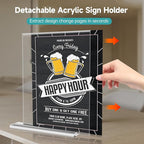 Yeahjiae 3 Pack T-Shaped Acrylic Sign Holder 8.5 x 11, Double Sided Clear Stand for Letter Size Paper, Essential Office Supplies for Menu, Tabletop, Counter & Wall Display, Garage Sale & Picture Frame for Office, Restaurant, Store, Home