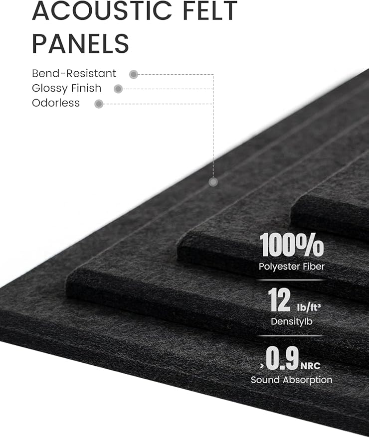 Fluxynara Large Felt Bulletin Board 36" x 24"Cork Board Alternative-6 Pack with 40 Safe Removable Adhesive Tabs, Cork Boards for Walls Cork Board for Home Office Classroom Pin Board-Charcoal Gray