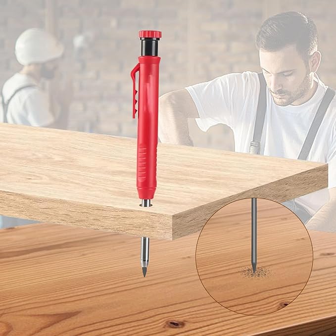 24Pcs 2.8mm Carpenter Pencil Refill Long Lasting HB Refill for Construction Pencils Replacements Carpenter Marker Graphite Woodworking Mechanical Pencil Leads(Black)