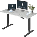 FLEXISPOT E6 3-Stage Dual Motor Electric Standing Desk 55 x 28 Sit Stand Up Desk, Holds 220 lbs, Adjustable Height w/Memory Presets, One-Piece Marble Grey Desktop & Black Frame, Ships in 2 Boxes