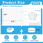 Two Pocket Portfolio Folders, PANDRI 60 Pack 3 Hole Punched 2 Pocket Folders for 3-Ring Binder, Letter Size Paper File Folder for School Office Home Business, Assorted 6 Colors
