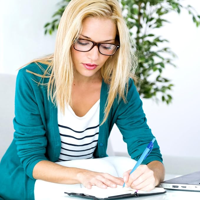 Yuxingrong Retractable Ballpoint Pens 1.0mm, Smooth Writing Black Ink Click Pens, Comfort Grip & Anti-Slip Design, Quick-Dry Oil-Based for Office, School, Journaling, Planner 50Pack