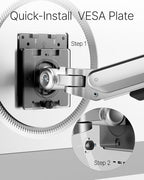 monTEK Deluxe Monitor Arm up to 40 Inch Holds 26.4 lbs Curved Screens Aluminum Fully Motion Adjustable Single Monitor Stand with Clamp/Grommet Desk Mount, Quick Release Plate,75/100mm VESA, MA1008SL