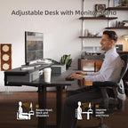 Claiks Electric Standing Desk with 2 Drawers, Adjustable Standing Desks with Storage, Height Adjustable Stand up Desk for Home Office with 2 Hooks,55 Inch Black