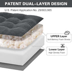 TANYOO Recliner Seat Cushion for Elderly - Patented Dual Design for Sagging Recliner Replacement & Easy Get Up, Booster Cushion Relieves Back Pain from Sofa, Couch, Chair 20x20x5 Inches Dark Grey