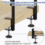 ART-GIFTREE Clamp On Desk Shelf 2-Tier, 12.5 inche Wood Shelving Unit for Office Desk/Gaming Accessories, Tabletop Book Storage Rack, Shelf for Top & Under of Desk, Brown