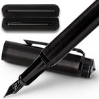 Ellington Pens Luxury Wood Fountain Pen Set – Fine Nib - Includes 6 Ink Cartridges, Wooden Pen Gift Box, Ink Converter - Wood Pen For Writing, Calligraphy, Journaling, Drawing (Ebon Elegance)