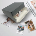 Lineco Museum Archival Storage Box, 9.25x11.75x3 in. Drop Front Design. Acid-Free with Metal Edge. Organize Photos, Pictures, Prints, Documents, Crafts, DIY. Gray, 2 Pack