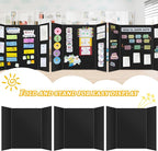 20 Pack Trifold Poster Board (26" x 17"), Black Poster Board for Science Fairs, School Projects, Graduation Party, Event Displays, and Business Presentations