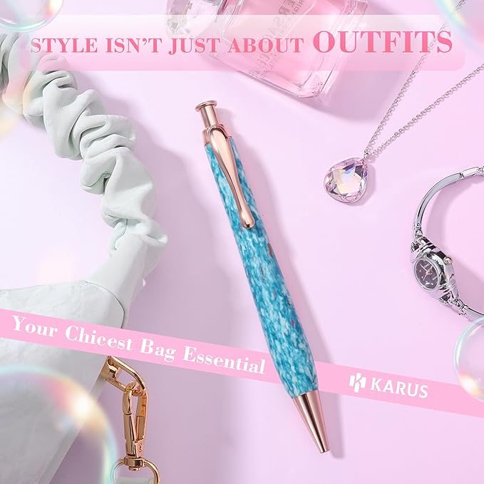 KARUS Gift Pen Set, Sustainable Refillable Ballpoint Pens with Black Ink, Stylish, Smooth Writing Pens for Women, Men, Office, Journaling, School, Thoughtful Gifting