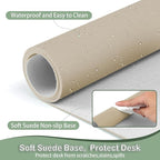 Boutilon Leather Desk Pad Protector,Non-Slip Mouse Pad,Laptop Desk Pad,Office Mouse Mat,Waterproof Leather Desk Blotter,Desk Writing Pad for Office and Home (XXL-Beige,47.2"x 17")