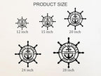 Personalized Wheel Ship Metal Sign, Custom Nautical Wall Decor, Custom Ship Wheel Monogram Wall Sign, Lake Beach House Decor