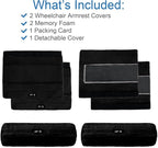 SPRING SEAON Wheelchair Armrest Covers 2 Pack Soft Memory Foam Wheelchair armrest Pads Wicking Washable for Office Transport Chair (Black)