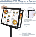 STANDNEE Heavy-duty 8.5x11 in Sign Stand Holder Floor Stand Sign, Poster Display Standing Signs with PVC Magnetic Frame & Heavy-duty pedestal, Black