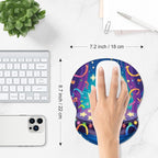 ITNRSIIET Ergonomic Mouse Pad with Comfort Gel Wrist Rest, Non-Slip PU Base, Smooth Textured Surface, Reduces Hand Fatigue & Wrist Pain, 8.7 x 7.2 Inch for Office Gaming Home, PixelPartyCat