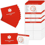 MEDMAX 8 Pack Emergency Medical Cards Tri-Folding with Protective Sleeves, Emergency Medical Alert Information Contact ID Card for Wallet Pocket