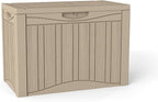 PATIOEASY 45GAL Deck Box -Grey,Lockable Patio Outdoor Storage Box for Furniture,Waterproof,Outdoor Cushions