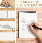 Engrowtic Dot Grid Notebook Top Spiral Notebook A5 Size Bullet Dotted Paper Hardcover Dot Journal 8.3''x 5.8'' 140 Pages Spiral Notepads for Sketching Drawing Writing School Office(Brown,12 Pcs)