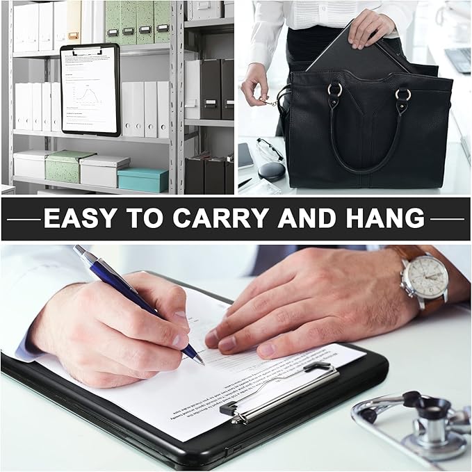Mimorou 15 Pcs Clipboard with Storage,9.5 x 13.5 Inch Plastic Heavy Duty Foldable Clip Board with Pen Holder Low Profile Clipboard for Nurse Teacher Classroom Office Back to School Supplies