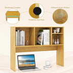 Tangkula Desktop Bookshelf, Countertop Storage Hutch with 4 Shelves for Computer Desk, Desktop 2-Tier Display Rack, Multipurpose Wood Desk Hutch Storage Organizer for Dorm Office Home
