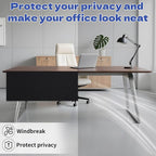 Under Desk Privacy Panel 62 x 15 Inch Self-Adhesive Modesty Panel Table Skirts Privacy Divider for Office Desk Home Studio or Standing Workstation, Easy to Assemble, Black