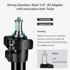 SMALLRIG Photography Light Stand 110"/9.2ft/280cm, Air-Cushioned Aluminum Photo Video Tripod Stand with 1/4" Screw for Softbox, Studio Light, Reflector and Ring Light, Max Load 8kg, RA-S280