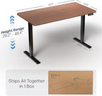 VIVO Electric 43 x 24 in Standing Desk, Memory Height Adjustment, 1B Series, Holds 220 lbs, Dark Walnut Top, Black Frame, DESK-1B4D