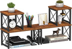 Honiter 2 Sets Desk Shelf, Desktop Organizer Shelf, 2 Tier Independent Stackable Desktop Shelves, Desktop Office Storage Rack Display Shelf
