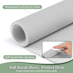 Boutilon Leather Desk Pad Protector,Non-Slip Mouse Pad,Laptop Desk Pad,Office Mouse Mat,Waterproof Leather Desk Blotter,Desk Writing Pad for Office and Home (M-Grey,30"x14")
