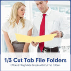 File Folder, PANDRI 170 Pack File Folder, 1/3 Cut Tab, Letter Size, Filing Folder for Office School Business, Manila