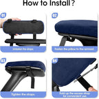 ZNCMRR 2 Pack Office Chair Armrest Pads Covers with Memory Foam Elbow Pillow for Forearm Pressure Relief, Black Arm Rest Covers for Office Chairs, Wheelchair, Comfy Gaming Chair(Blue)
