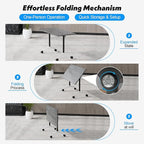 Goakwwuz Conference Room Table, Folding Conference Tables,Thicken Grey Tabletop,Flip Top Wooden Seminar Meeting Room Table for Conference Room Offices (4, Grey, 47.2“)