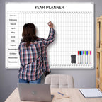 Lincia Extra Large 48" x 36" Magnetic Vertical Year Planner Dry Erase Calendar 2026 for Wall Undated Dry Erase Wall Calendar Planner Aluminum Frame Whiteboard for Home Office Projects