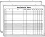 Lined Whiteboard Blank Grid Aluminum Frame Dry Erase Board Reusable Wall Mounted Board for Scheduling, to Do Lists Weekly Planning Home Work (36 x 24 Inch,Horizontal Maintenance Tasks)