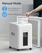 110-Sheet Micro-Cut Paper Shredder Auto Feed Shredders P-4 High Security for Home Office 6.8 Gallon Bin with Casters