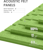 Fluxynara Large Felt Bulletin Board 48" x 36" Cork Board Alternative-12 Pack with 70 Safe Removable Adhesive Tabs, Cork Boards for Walls Cork Board for Home Office Classroom Pin Board-Kelly Green