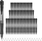 deegtran Pens Bulk, 50 Pack No Bleed Black Ink Click Pens with Soft Grip, Wholesale Retractable Ballpoint Pens for Office School, Medium Point Smooth 1.0MM