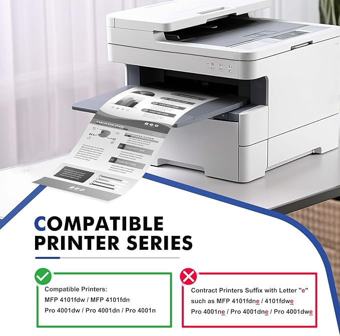 148X 148A Toner Cartridge Black High Yield Compatible Replacement for HP 148X 148A W1480X W1480A for HP Laserjet Pro 4001dw 4001dn 4001n MFP 4101fdw 4101fdn Printer Ink (with Chip) 2Pack