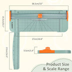 A4 Paper Cutter -12 Inch Paper Trimmer with 2pcs Replacement Blades with Safeguard Side Rulerfor Cut Gift Card,Coupon,Label, Cardstock,Photo