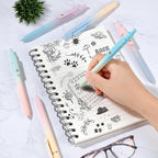 FIOVER Gel Pens, 6 Pcs 0.7mm Comfort Grip Quick Dry Black Ink Pens Fine Point Smooth Writing Pens, Cute Office Back to School Supplies Gifts for Women (6PCS Gradient Black Ink)