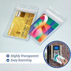 50 Pcs Clear Plastic Vertical Name Badge ID Card Holders