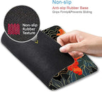IMAYONDIA Japanese Koi Mouse Pad, Black Gold Gaming Mouse Pad, Anime Mousepad with Non-Slip Rubber Base, Computer Mouse Mat Office Accessories Decor Gift, 9.5 x 7.9 Inch