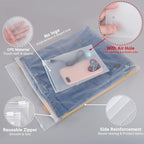 Svaldo T-Shirt Bags for Packaging, 100PCS 8x12 Inch Frosted Poly Plastic Packaging Bags, 3 Mil Apparel Business Packing Bag with Resealable Zip Lock for Storing Underwear Leggings Panties Toiletries