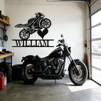 Custom Motorcycle Metal Signs Personalized Dirt Biker Name Sign Custom Garage Decor Motorbikes Wall Art Decor Motorcycle Sign Men Room Decorate Gifts for Men Husband Rider