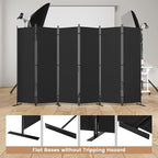 C-Hopetree 6 Panels Room Divider, 6 Ft Tall Indoor Folding Privacy Screen, Portable Partition Separator, Freestanding Separation Temporary Wall for Office, Bedroom, 120" W X 71" H, Black