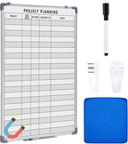 Lincia Project Planning Dry Erase Whiteboard Magnetic Dry Erase Board with Lines Sliding Marker Tray Aluminum Frame White Board Planner for Wall Scheduling(24"x 36",Project Planning Vertical)