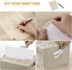 Greeting Card Organizer Box with 16 Dividers,Collapsible Greeting Card Storage Box with Handles Hold 150+ Cards,Greeting Card Holder for Greeting Cards,Sticker, Recipes, Photo, Envelope (Beige, 2 pcs)