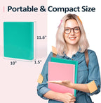 BinderX Extra Durable 1.5 Ring Binder, Round Ring 1.5 Inch Binders, Fits 325 Sheets of 8.5x11 Paper, Customizable View Cover with Inside Pockets, Cute 1.5" Binder, School Supplies for Girls, Aqua Blue